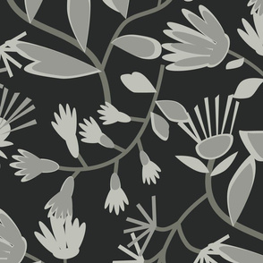 Papercut Floral Greys