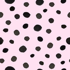 Black and Pink Modern Watercolor Polka Dots