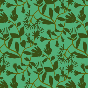 Papercut Floral Mint and Moss
