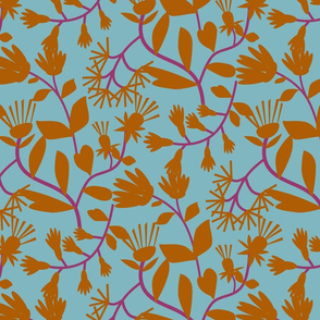 Papercut Floral Sky Orange