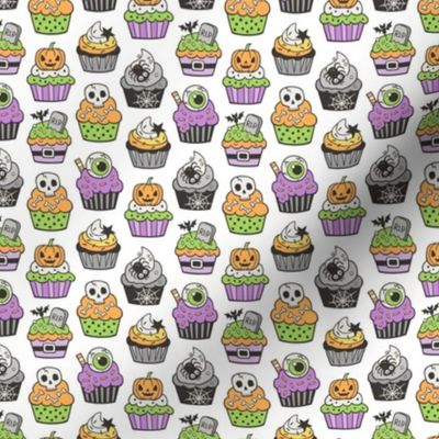 Halloween Fall Cupcakes on White Tiny Small 1 inch