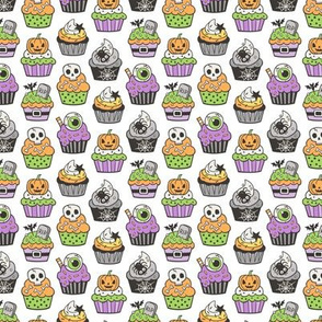 Halloween Fall Cupcakes on White Tiny Small 1 inch