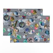 Cosmic galaxy Colorful Gray