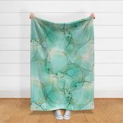 Mint Green Watercolor Abstract  Alcohol Ink