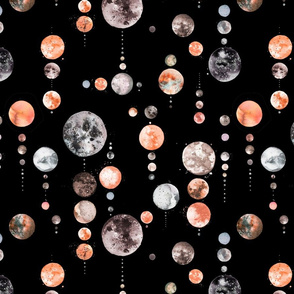 Moon phases night Black