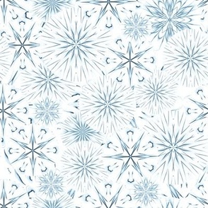 (Small) Payne's Grey Stars and Flakes 8"tile
