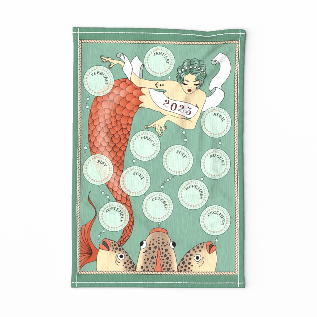 2023 Mermaid Tea Towel Calendar