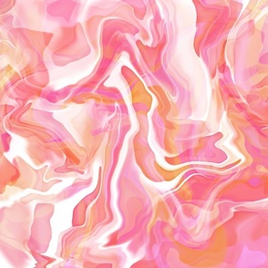 Peach Coral Abstract Fluid Art
