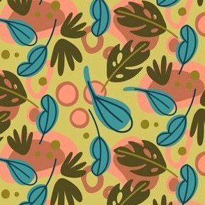 Spring fling - bright leaves on lime green