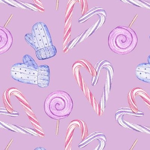 Candy canes in love (on pink)