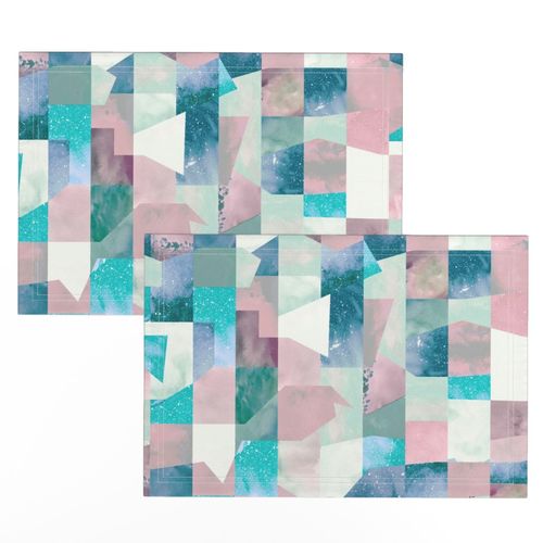 Cheater Quilt Watercolor Modern geometric Pastel