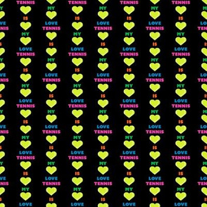 Tennis Hearts-Black Background