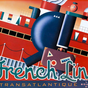 77-6 French Line Travel Poster