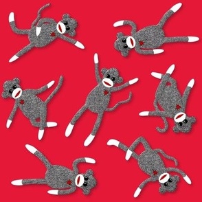 sock monkey red party!