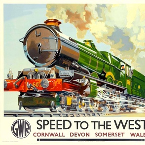 77-10 "Speed to the West" - British Railroad Travel Poster