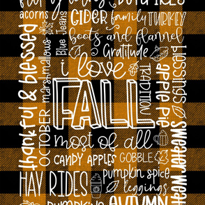 I Love Fall Most of All Subway Orange Plaid - 54 x 72 inches
