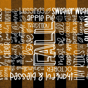 I Love Fall Most of All Subway Orange Plaid rotated - 36 x 54 inches