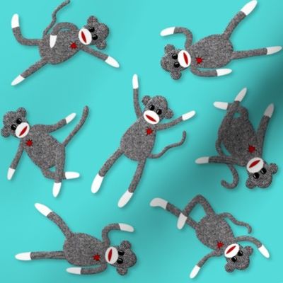 sock monkey teal party! 