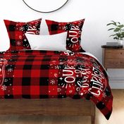 Our First Christmas 2020 Red Buffalo Plaid Minky rotated -54 x 36 inches