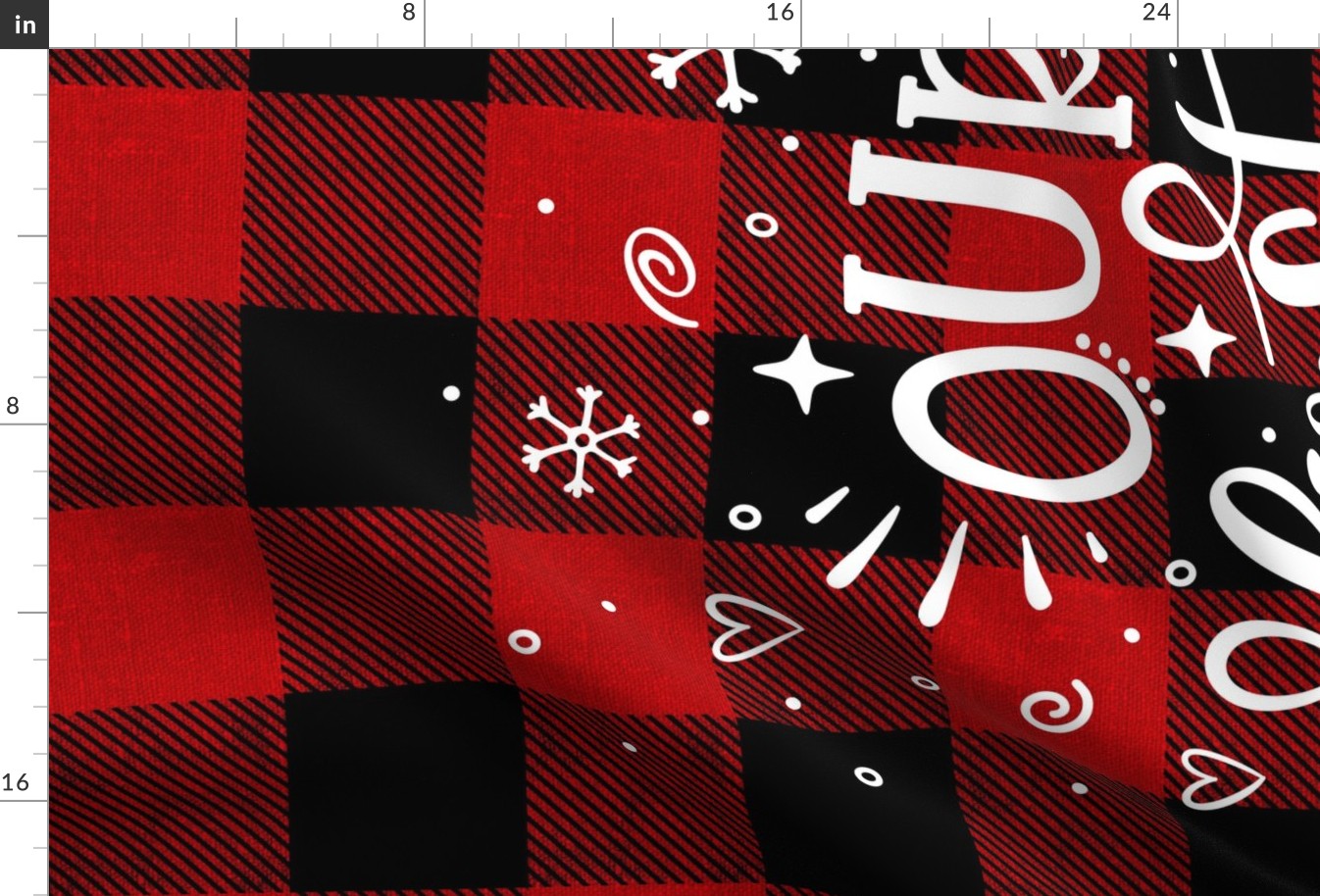 Our First Christmas 2020 Red Buffalo Plaid Minky rotated -54 x 36 inches