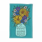 Sunflower Bouquet 2024 Tea Towel Calendar