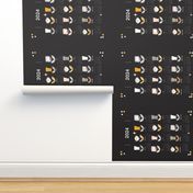 2024 Tea Towel Calendar- Minimal Mod Flower Black