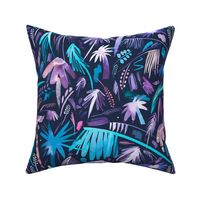 Brushstrokes Palms Navy