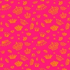 Royal Crowns - Gold on Hot Pink