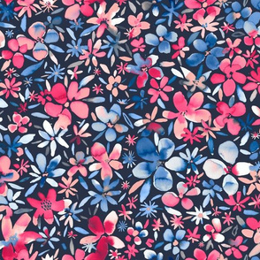 Flower petals Navy Red