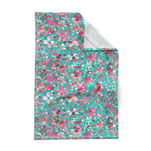 Flower petals Pink Teal