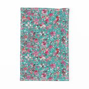 Flower petals Pink Teal