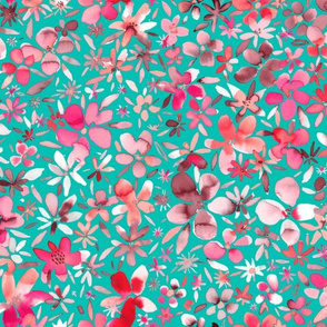 Flower petals Pink Teal