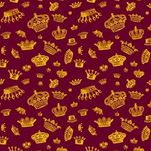 Royal Crowns - Yellow on Maroon