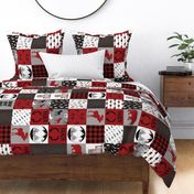 6" square personalized buffalo plaid cheater quilt