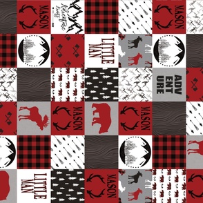 6" square personalized buffalo plaid cheater quilt