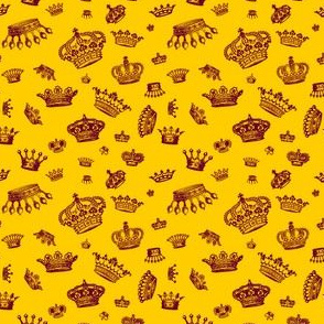 Royal Crowns - Maroon on Yellow