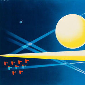 77-20  1939 World's Fair Travel Poster, featuring the Trylon & Perisphere