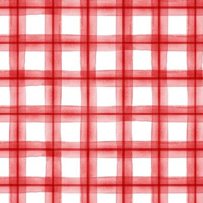 watercolor plaid - red on red - valentines day plaid - check - LAD20