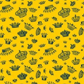 Royal Crowns - Blue on Yellow