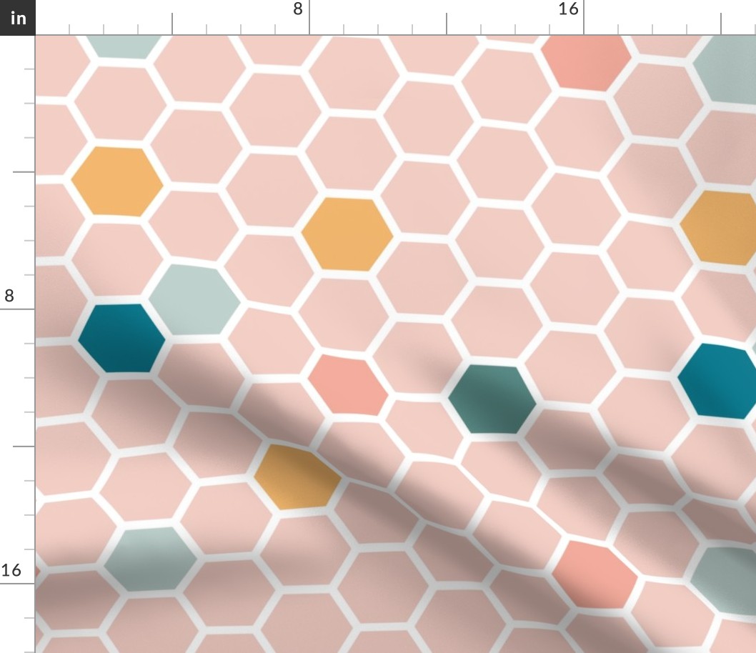 Honeycomb Tile - Pink (large)