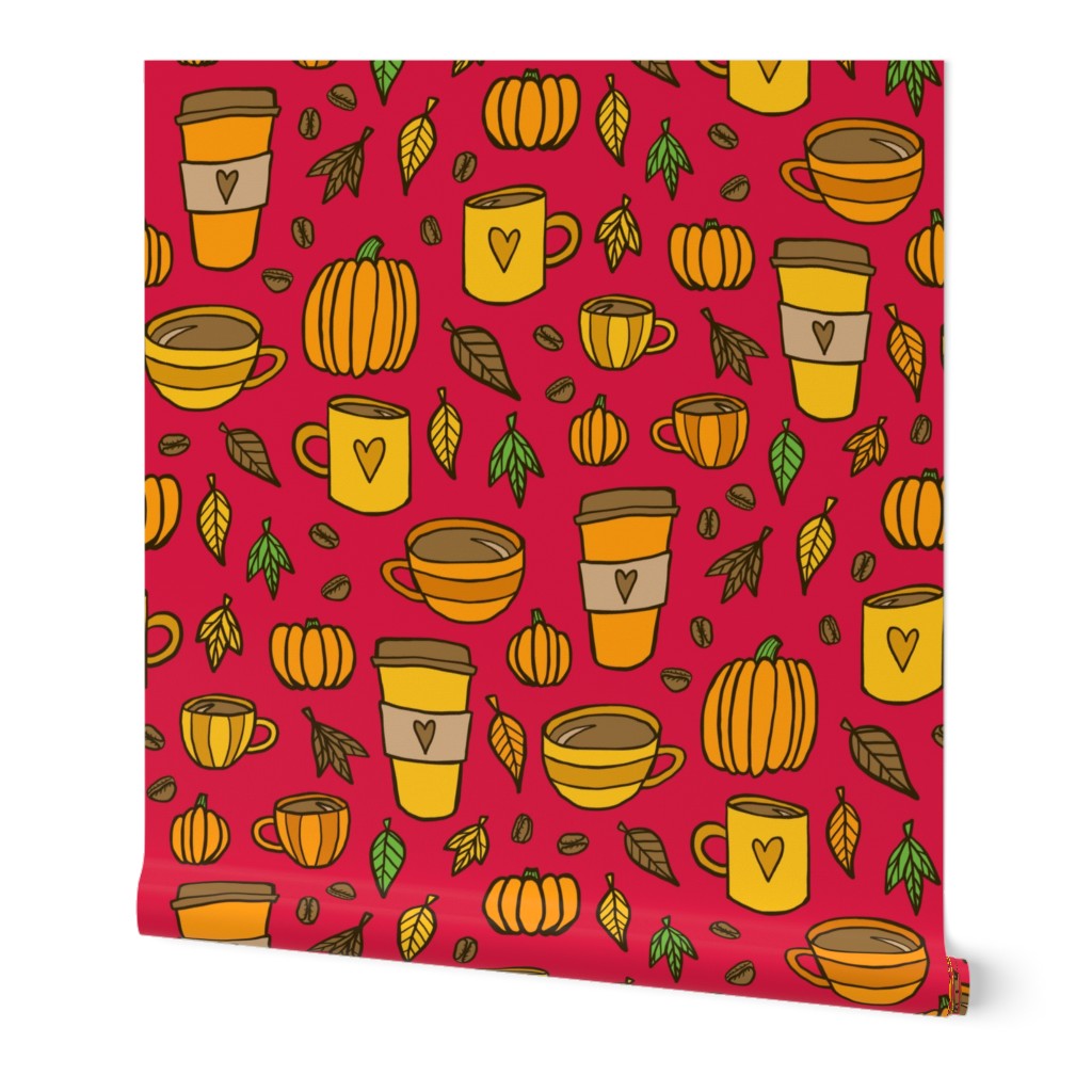 Pumpkins & Coffee (Red)