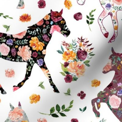 fall floral horses