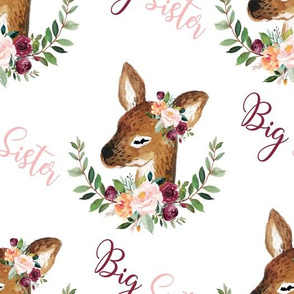 floral deer big sister, maroon floral big sister