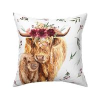 18x18" - highland cow patch on white