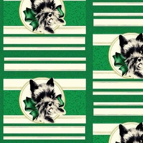 Black Scottish Terrier with Green Bow