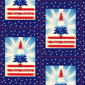 Patriotic Christmas Tree with Stars