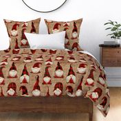 Red Buffalo Plaid Gnomes on Burlap - large scale