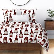 Red Buffalo Plaid Gnomes on White  - large scale