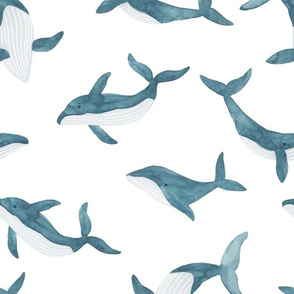 Blue Whale Wallpaper Nursery (and fabric) by Erin endal