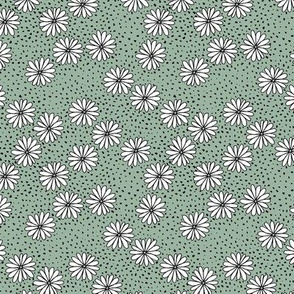 Little sprinkles daisy garden boho spring daisies in trend colors dark winter sage green SMALL 